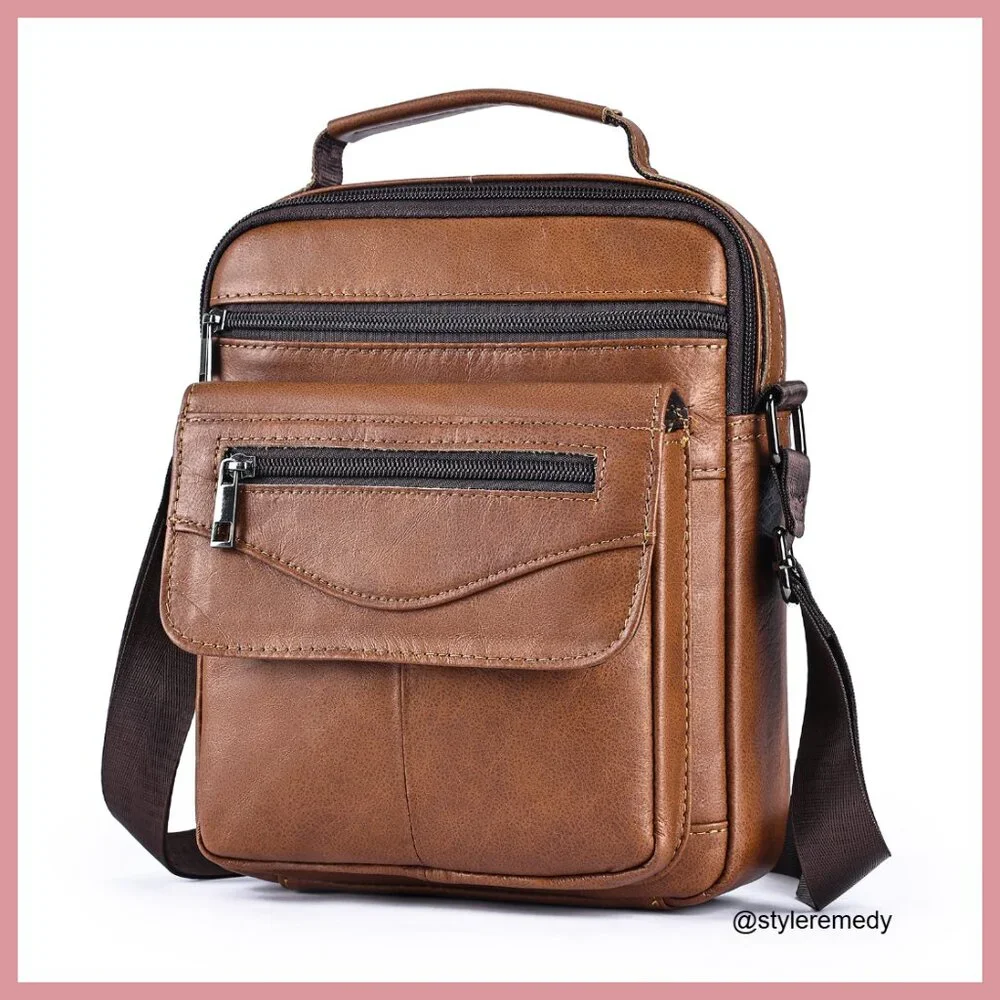 Genuine Leather Crossbody Sling Bag Messenger Satchel Shoulder Bag